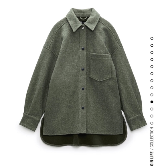 Zara * Soft Overshirt Shacket Shirt khaki - Picture 5 of 7